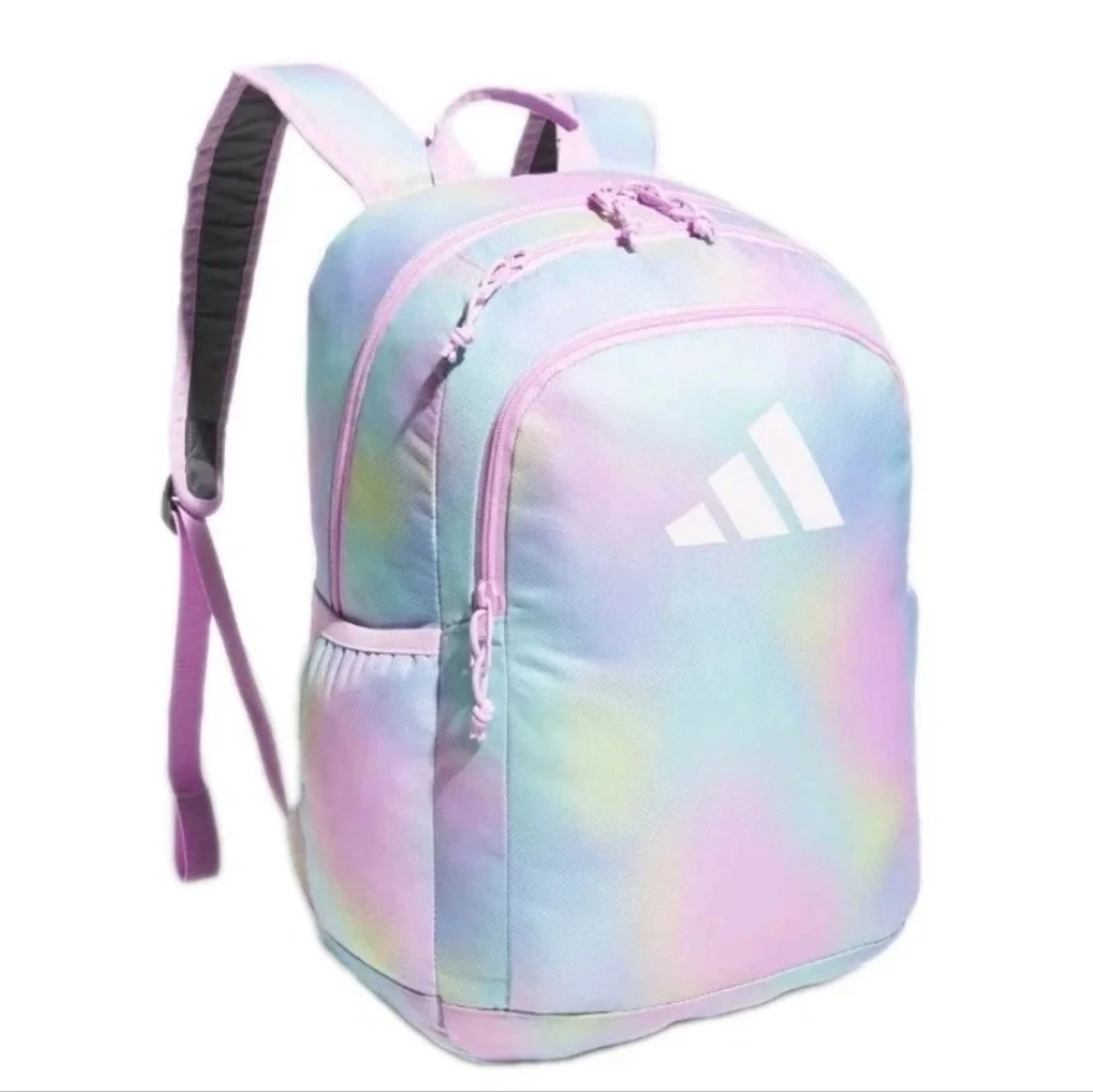Adidas Pastel Rainbow Tie Dye Backpack Affiliate Gradient Lilac NWT $45 - Picture 2 of 5